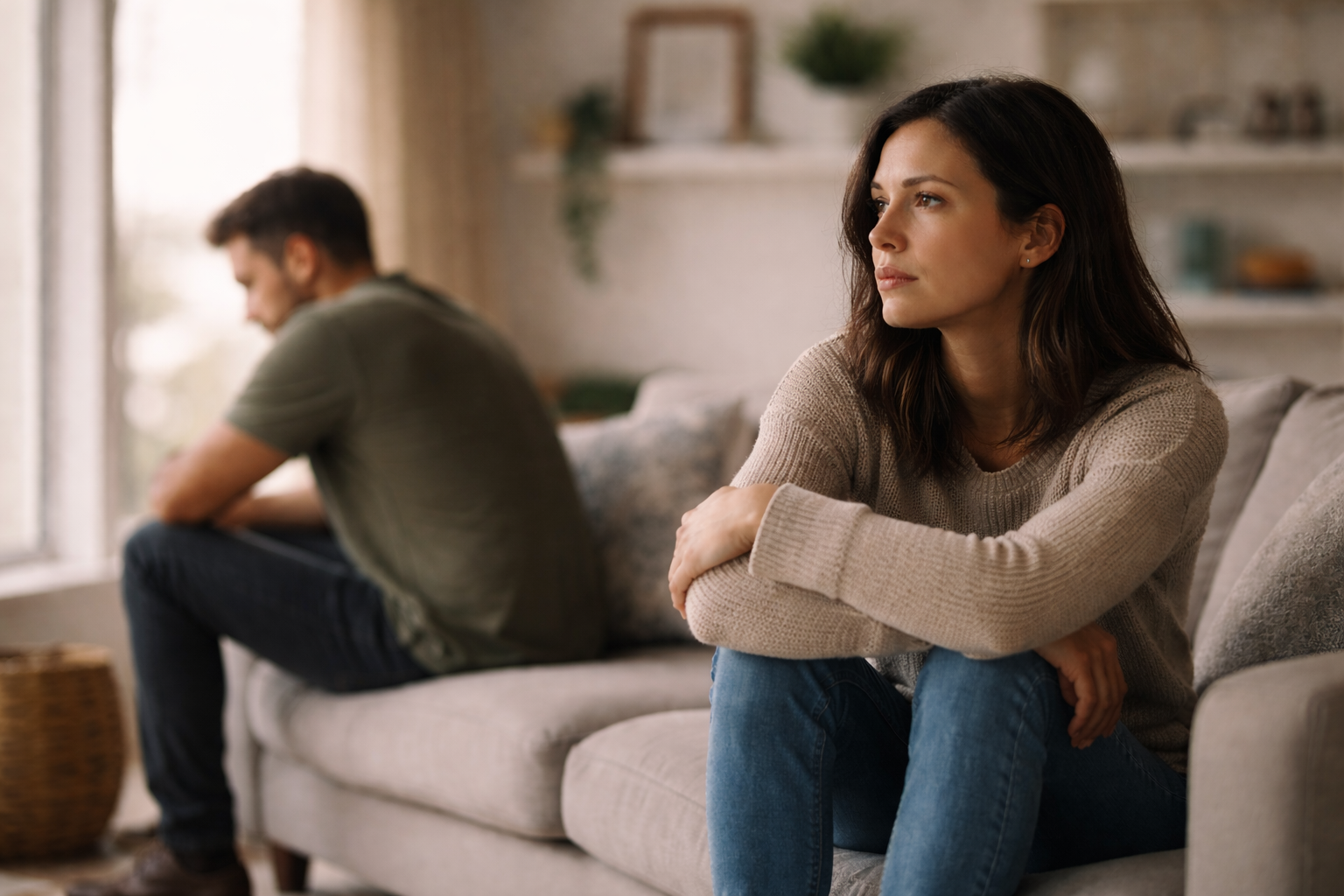 Couples struggling with broken trust following conflict